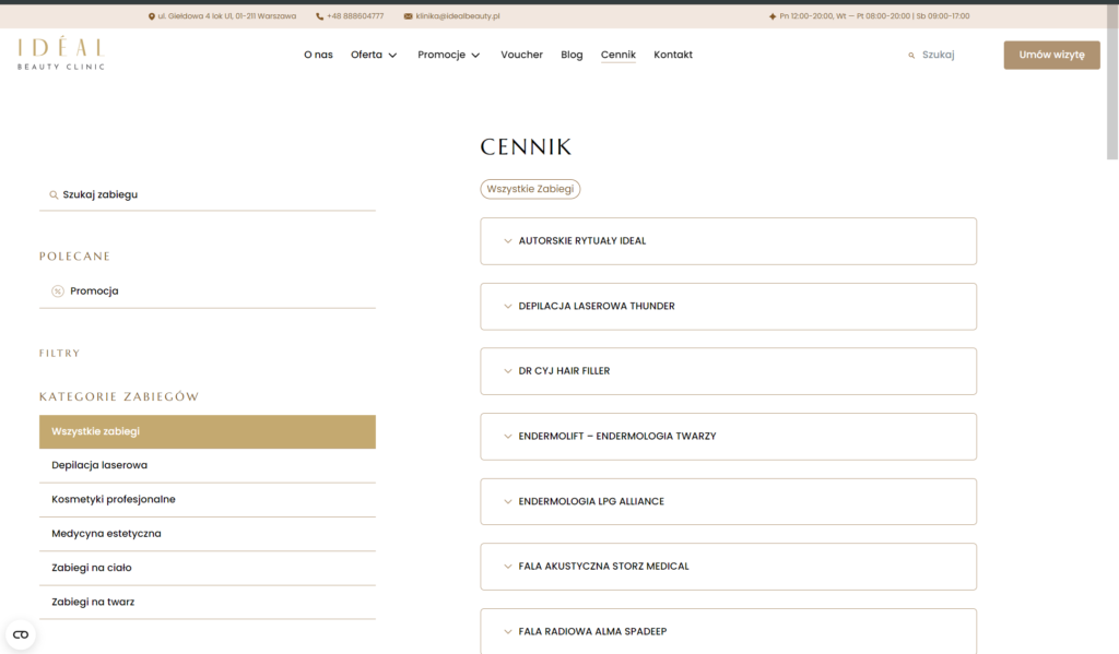 cennik desktop idealbeauty.pl